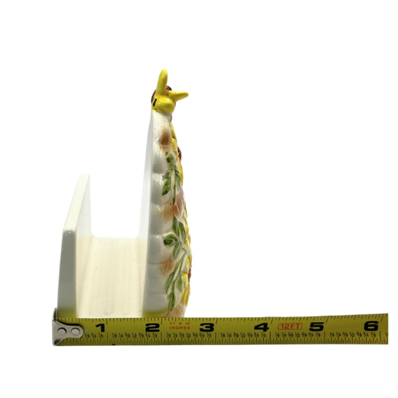 Vintage Ceramic Beehive Napkin Holder Sunflower 3D Bumblebee Japan