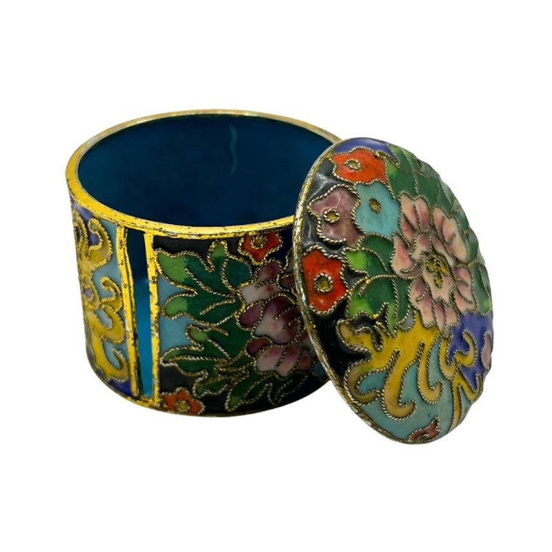 Vintage Chinese Cloisonne Postage Stamp Dispenser Roll Holder