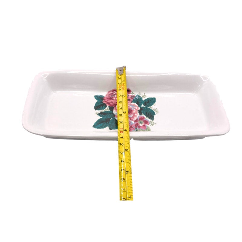 Vintage Waverly Valley Bouquet Ceramic Trinket Tray Vintage Vanity Dish