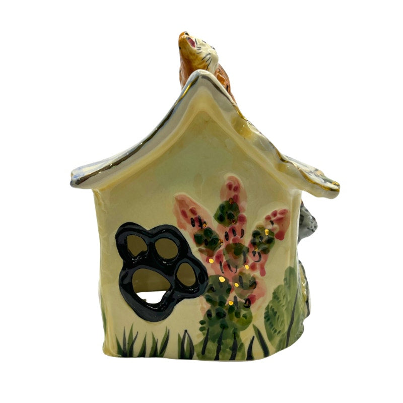 2001 Blue Sky Clayworks Kitty’s Tree House Tealight Heather Goldminc