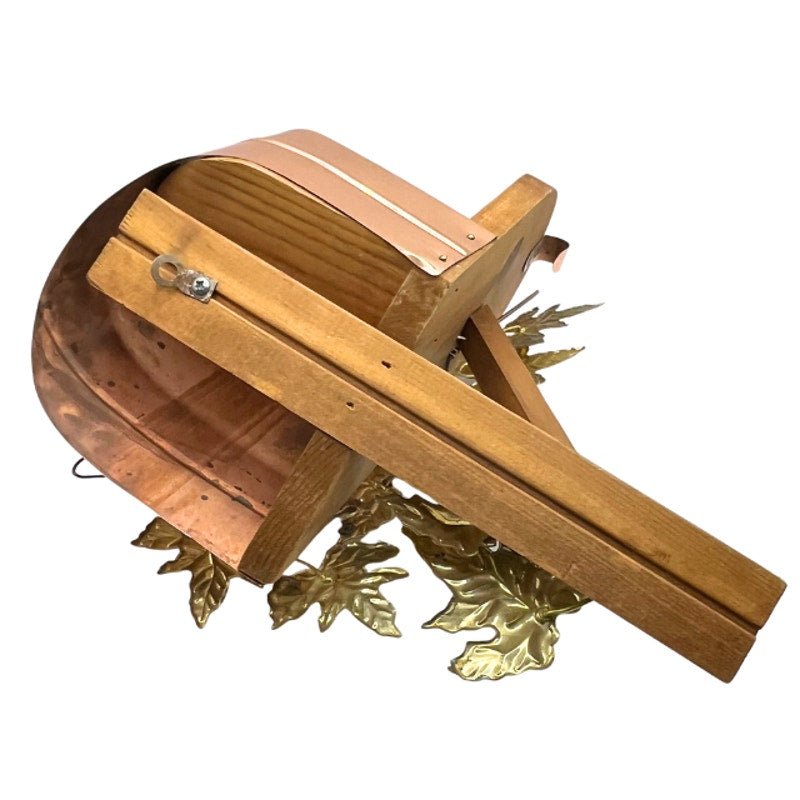 Vintage Wood & Copper Wall Mailbox Ivy Leaves Home Interiors Homco