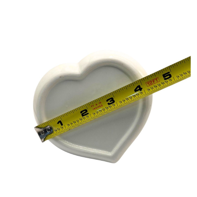 Vintage Palmero Ceramic Heart Bud Vase White Glazed Studio Art Pottery