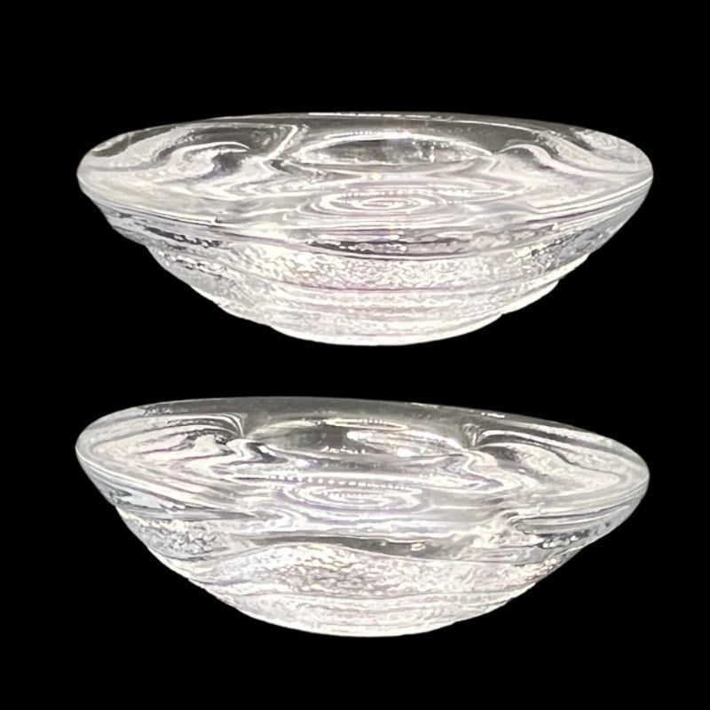 Simon Pearce Thetford Glass Tealight Votive Holders Set of 2 Swirling Wave