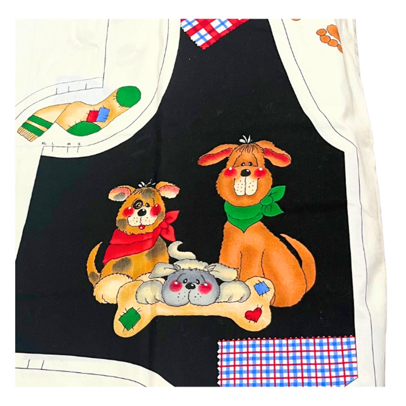 Vintage Bone Appetit Dog Cut and Sew Vest Timeless Treasures Fabric Panel