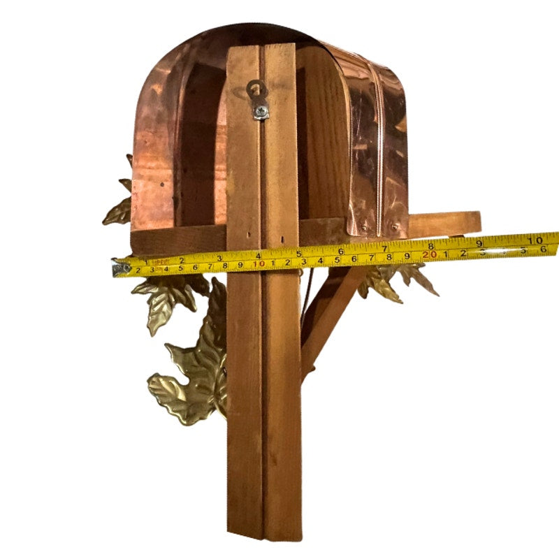 Vintage Wood & Copper Wall Mailbox Ivy Leaves Home Interiors Homco