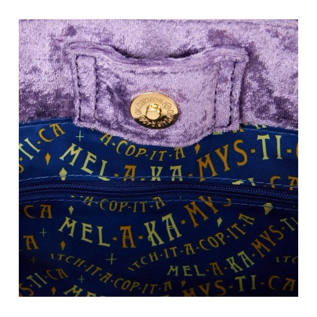 Loungefly Disney Hocus Pocus Purple Velvet Crossbody Broomstick Handle NWTs